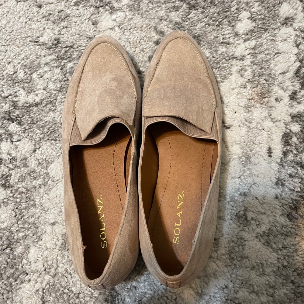 Beige flats